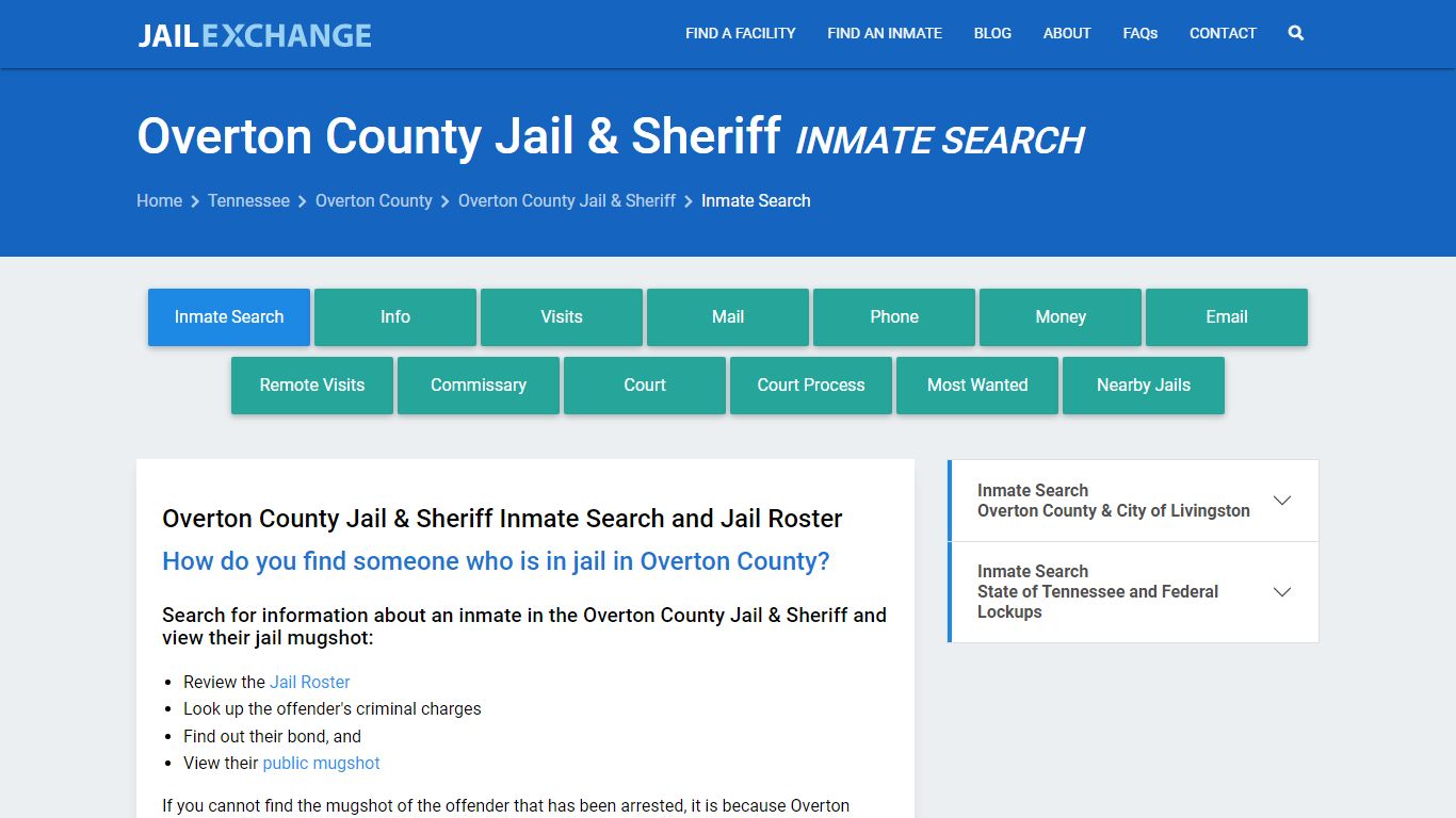 Inmate Search: Roster & Mugshots - Overton County Jail & Sheriff, TN